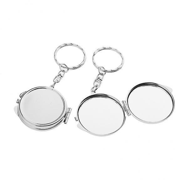 10x2 Pieces Portable Mini Folding Round Pocket Compact Makeup Mirror Key Ring