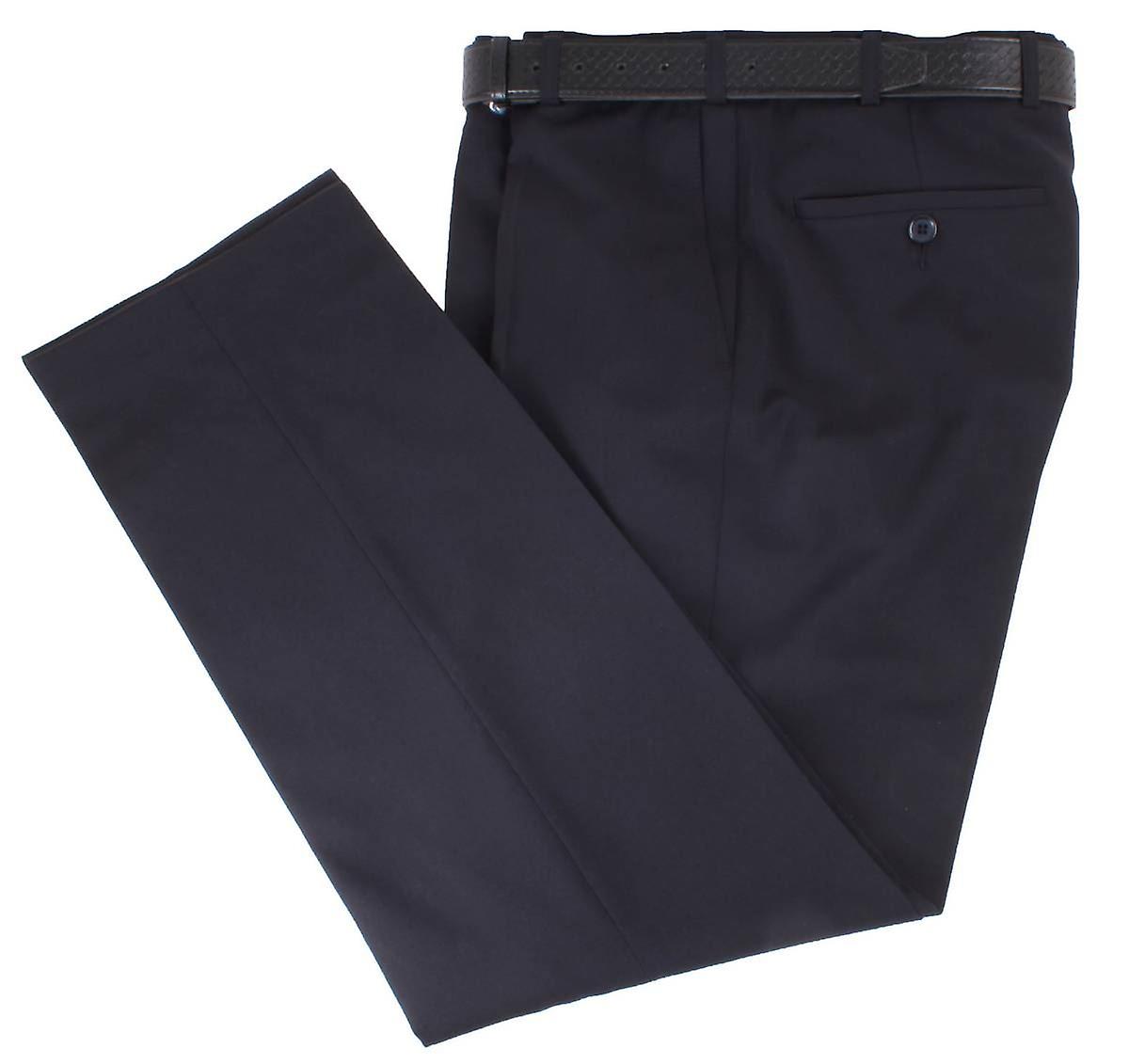 BRUHL Robert Lightweight Wool Mix Smart Trousers - Marine Navy