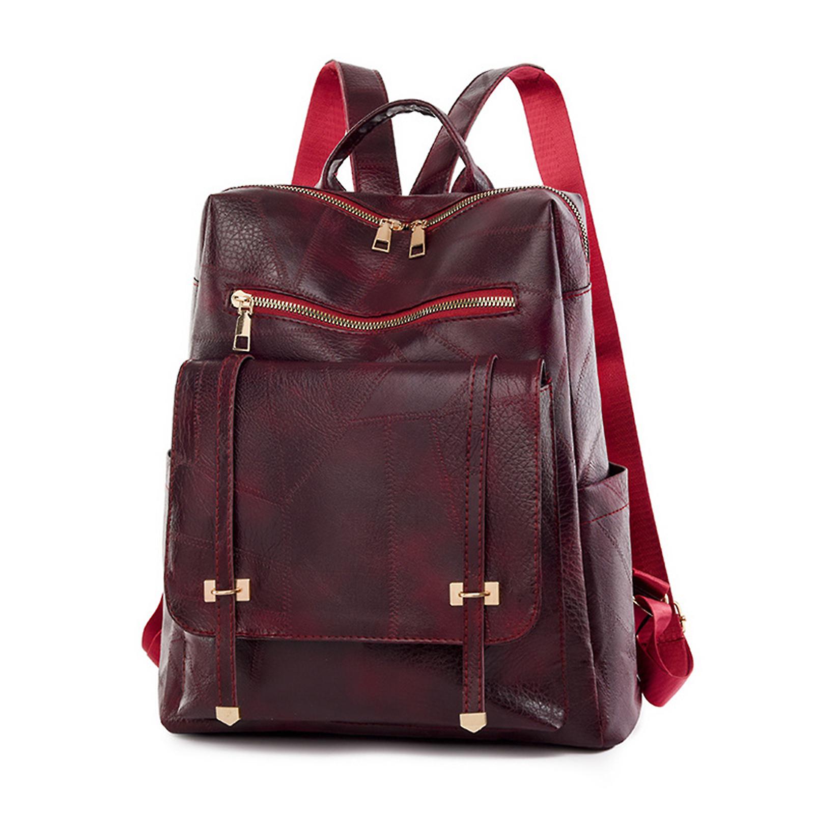Classical Basic Travel Backpack Large Capacity Schoolbag With Flapover Front Pocket