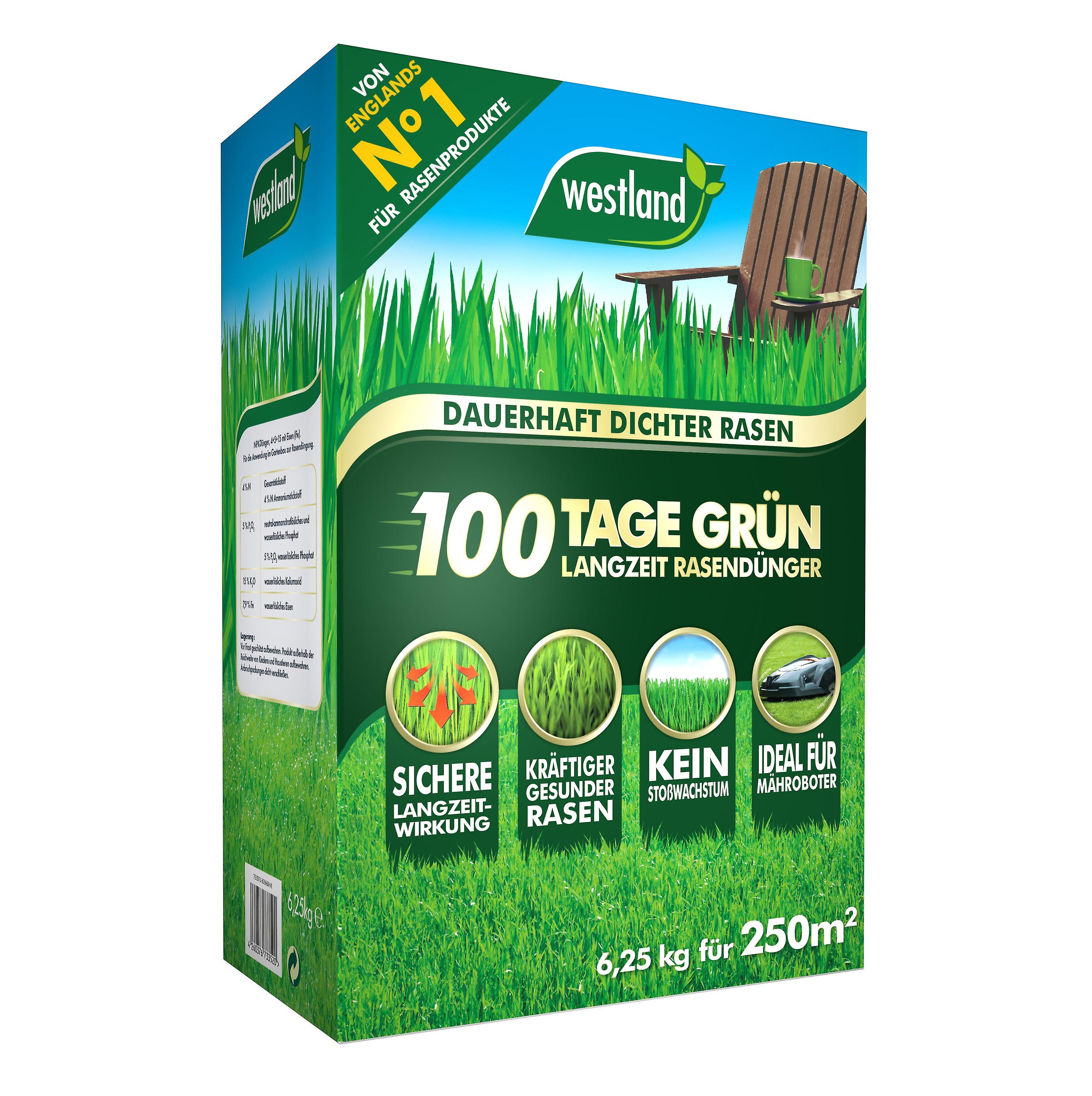 WESTLAND® 100 days green - long-term lawn fertilizer, 6.25 kg for 250 m2