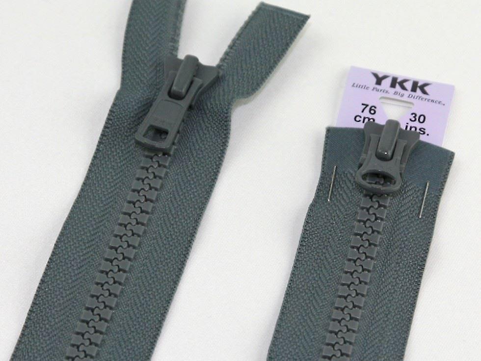 YKK Vislon Two Way Chunky Open End Zips 75cm  Dark Grey - each