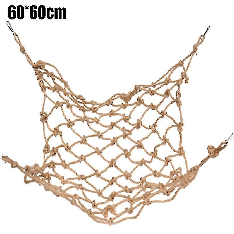 Bird Toys L 60*60cm Birds Pet Parrot Climbing Net Hanging Swing Rope Mesh Cage Macaw Ladder Toys