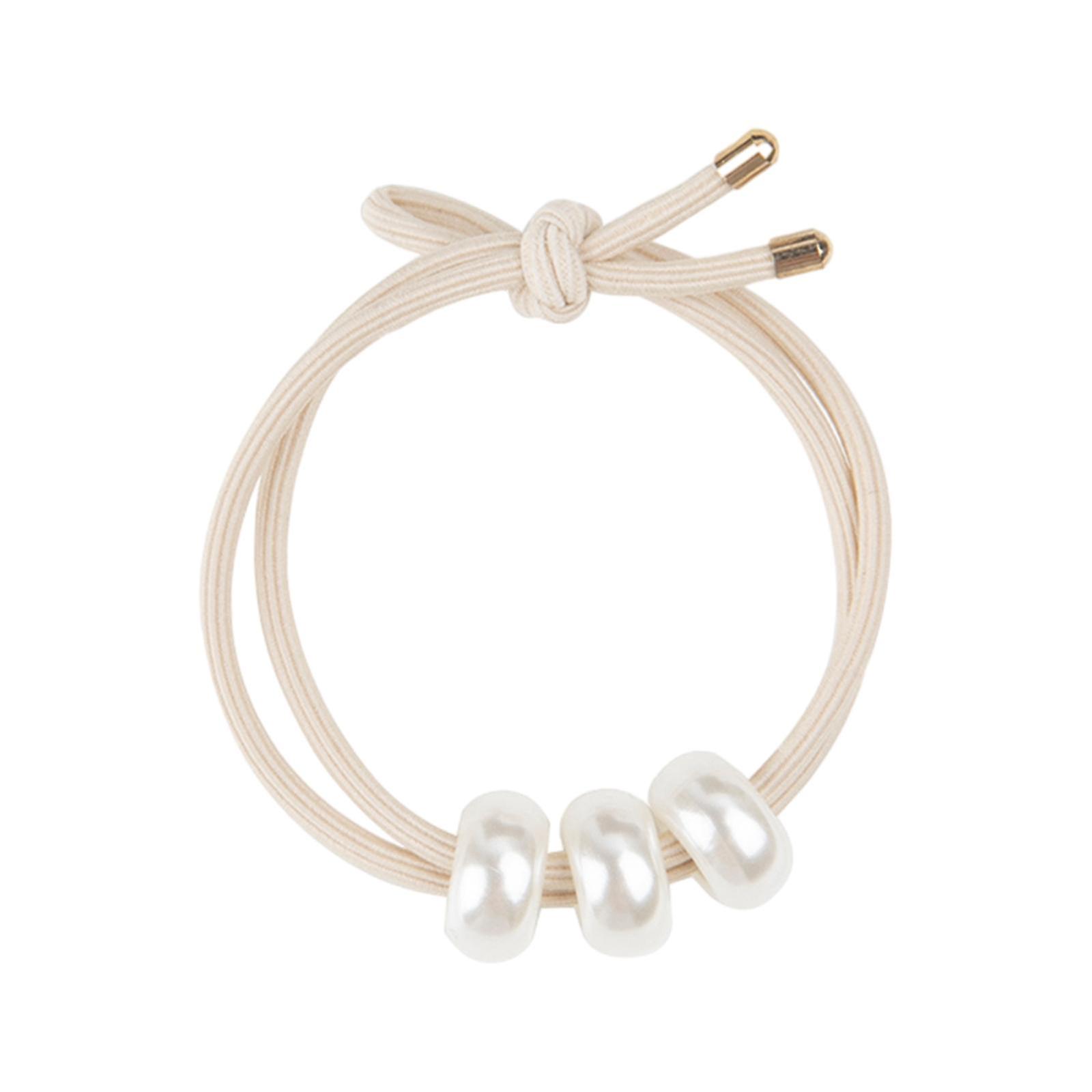 Élastiques pour cheveux élastiques à la mode avec perles pour le maquillage Vêtements de travail Café à usage quotidien