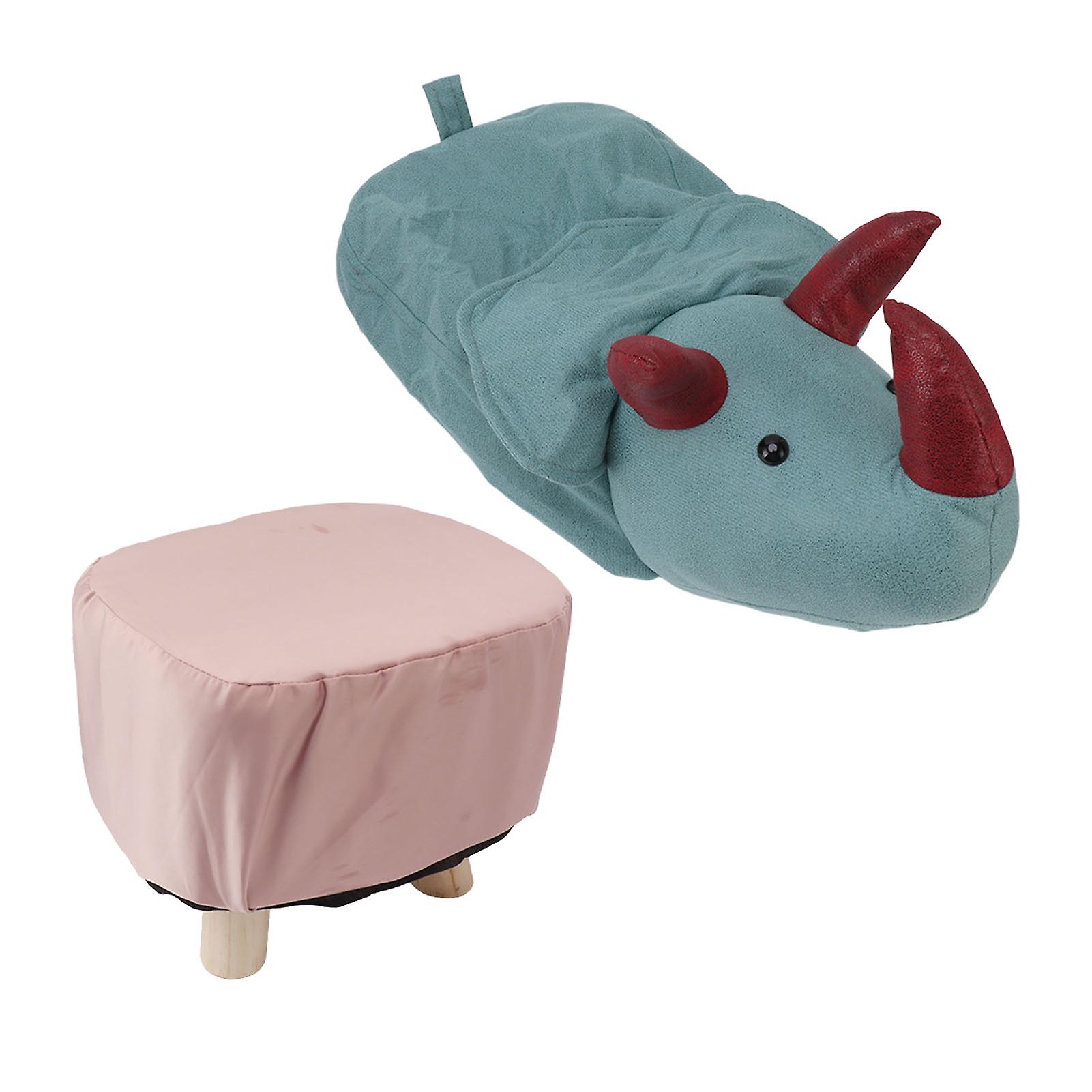 Cute Animal Footstool with Soft Padded Cushion and Non-Slip Feet Small Footrest Stools for Kids Adults Dinosaur