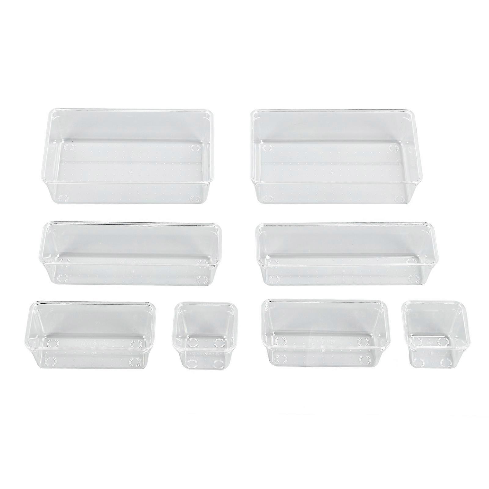 PS Clear Plastic Storage Box 8PCS Stackable Organizer for Craft Tools
