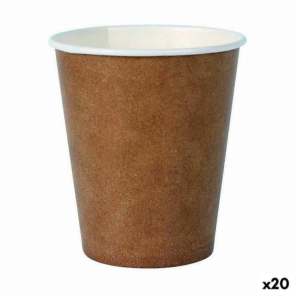 Set glazen Algon Wegwerp Karton kraftpapier 30 Stuks 250 ml (20 Stuks)