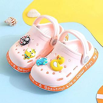 Veeki Toddler Clogs Boys Girls Cute Cartoon Toddler Sandals Kids Slippers ----- Pink Size 24-25