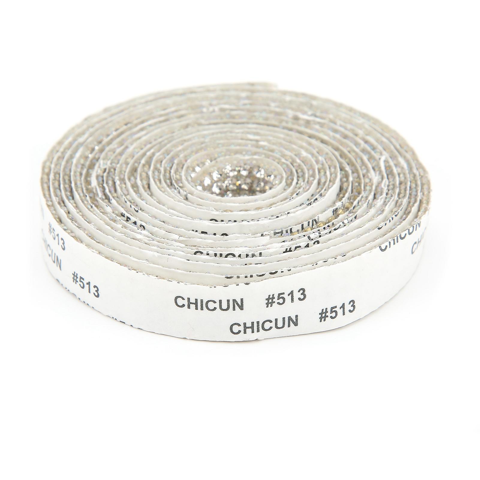 Rhinestone Ribbon 4 Rows Adhesive Rice Beads Sparkling Bling Resin Strip for Home DecorationsWhite