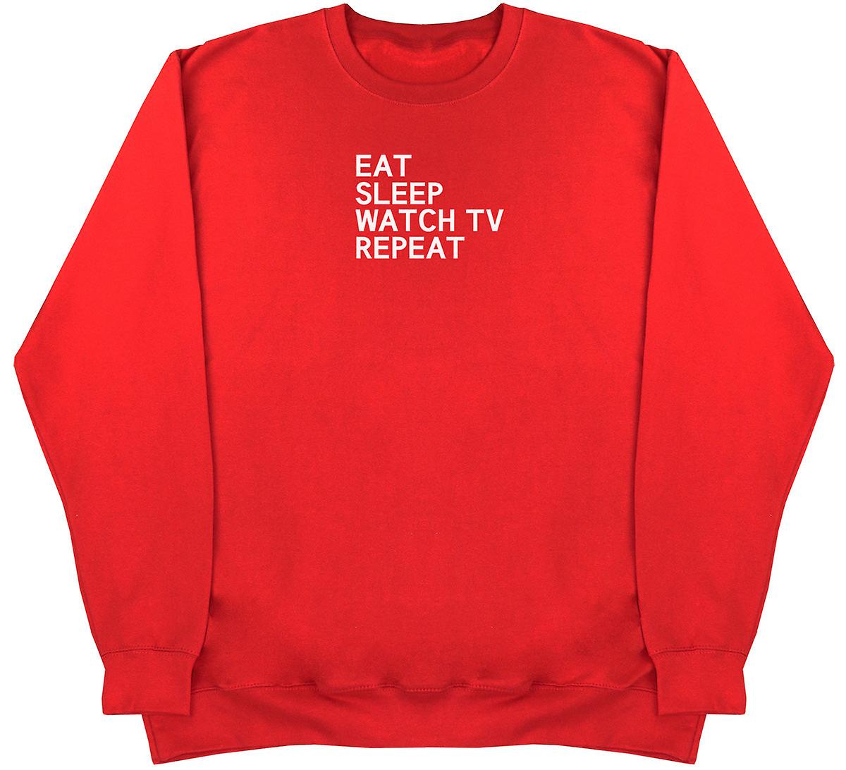 Eat Sleep Watch Tv Repeat - Kids Oversized Comfy Sweater