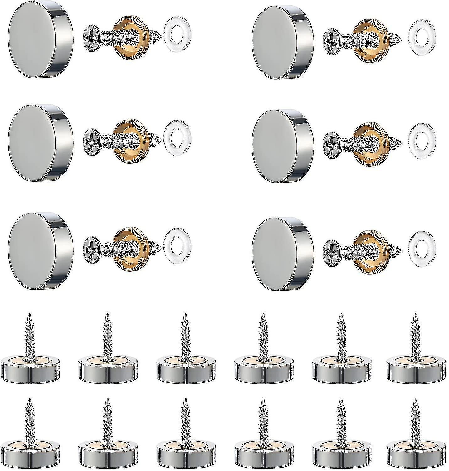 20 Sets Of Silver Mirror Screws