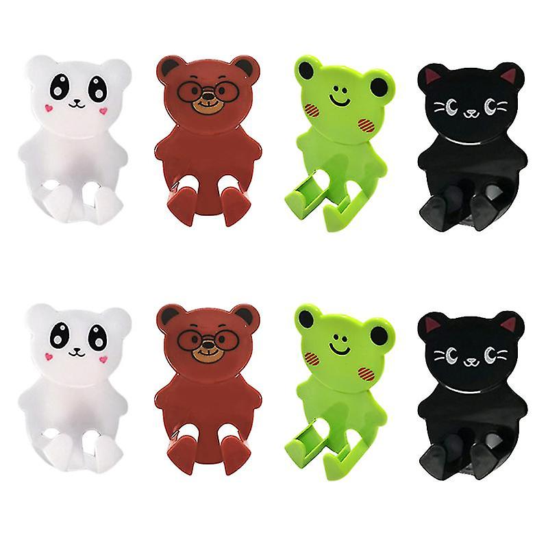 8pcs Cartoon Adhesive Plug Hooks