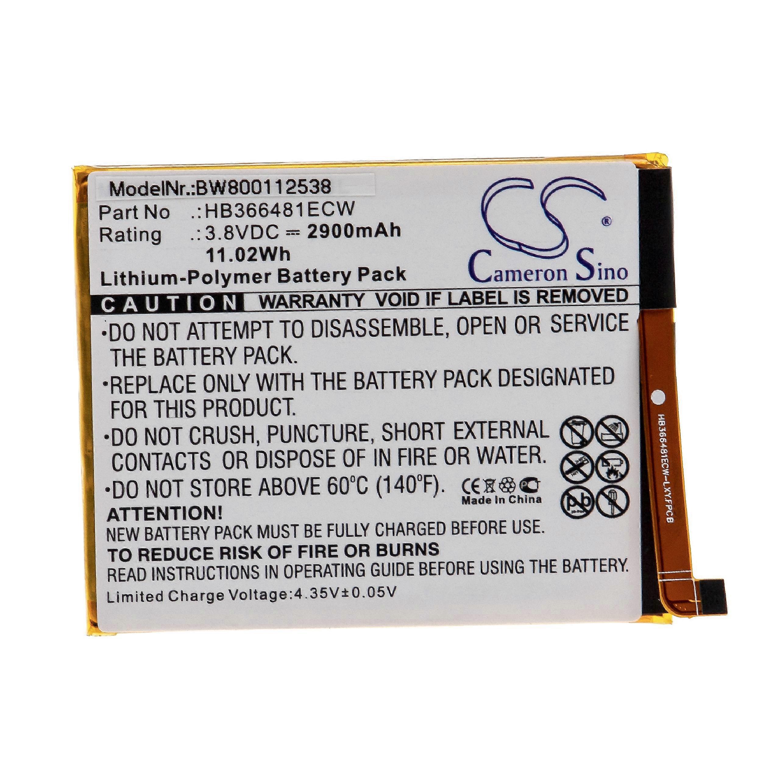 Batterie vhbw compatible avec Huawei LDN-TL30, LDN-TL10, LDN-LX3, LDN-LX2, LDN-LX1, LDN-L23 Téléphone portable pour smartphone (2900mAh, 3.8V, Li-Polymer)