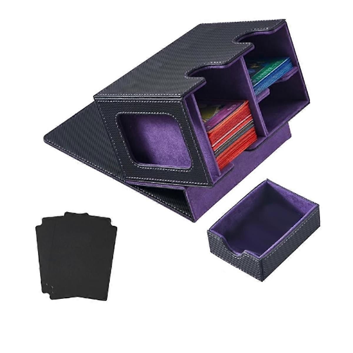 Card Deck Box Card Display with Dice Tray Deck Box Deck Box Holding 160+ Trading Card Storage Box Deck Box Purple