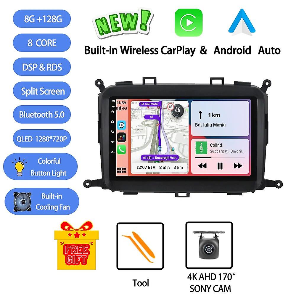 Android 13 For Kia Carens 2013-2018 Car Radio Stereo Multimedia Video Player Navigation Gps Wireless Carplay Rds Auto Dsp Qled
