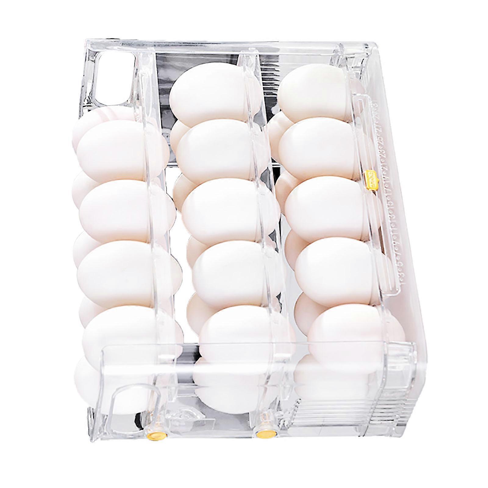 Refrigerator Egg Holder Space Saving Kitchen Egg Organizer Reversible Installation Plastic Egg Storage Container for Home 