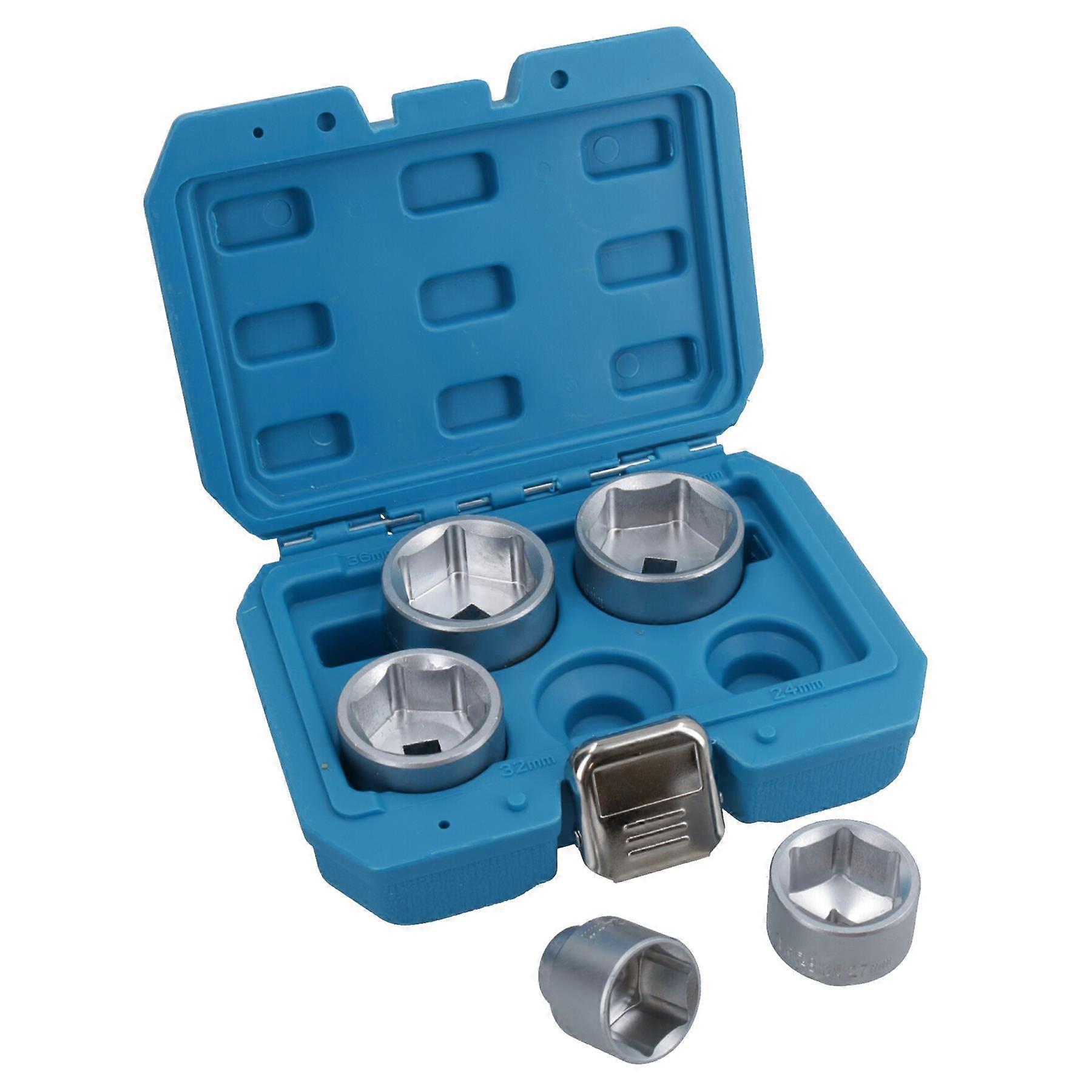 Oil Filter Socket Remover / Removal Tool / Cup Type 24mm - 38mm 5pc Set AN136