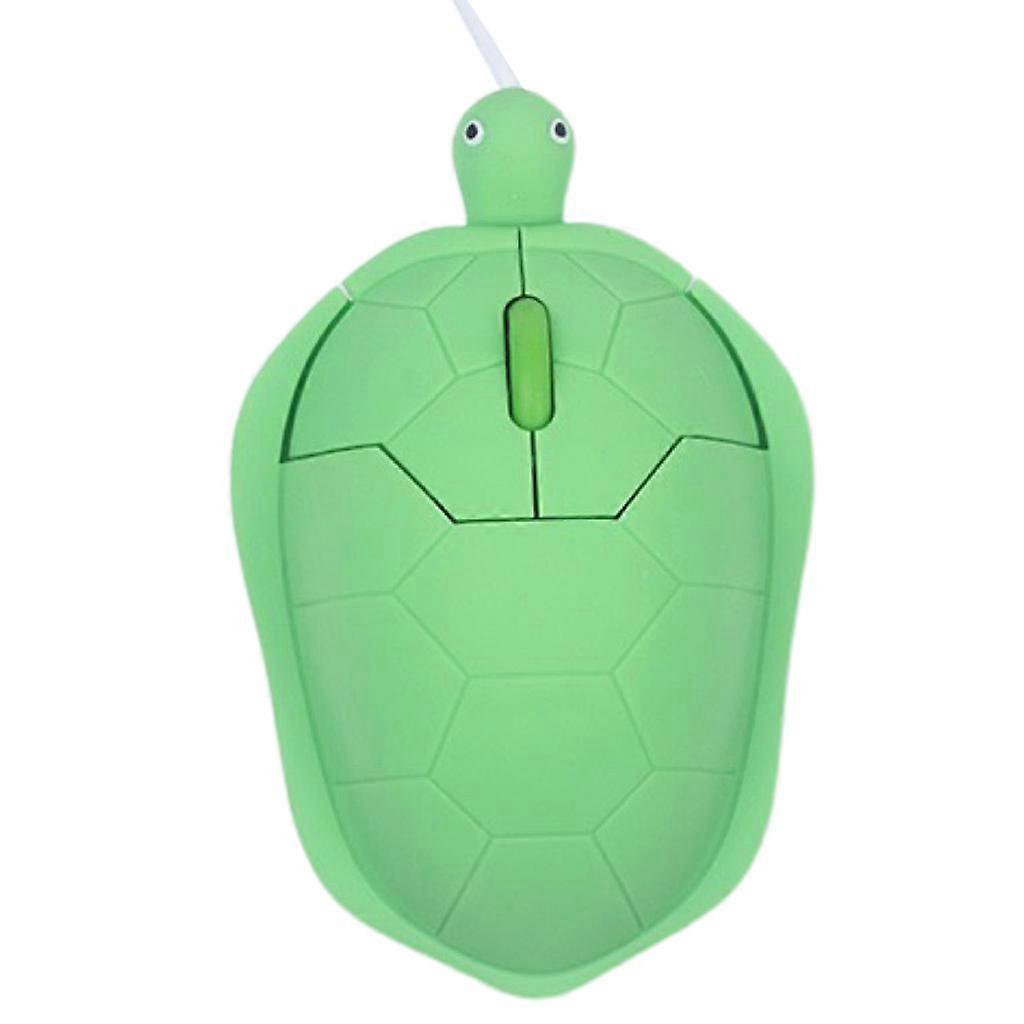 Wired Mechanical Gaming Mice Turtle Shaped Corded Mouse 1200DPI Green for PC