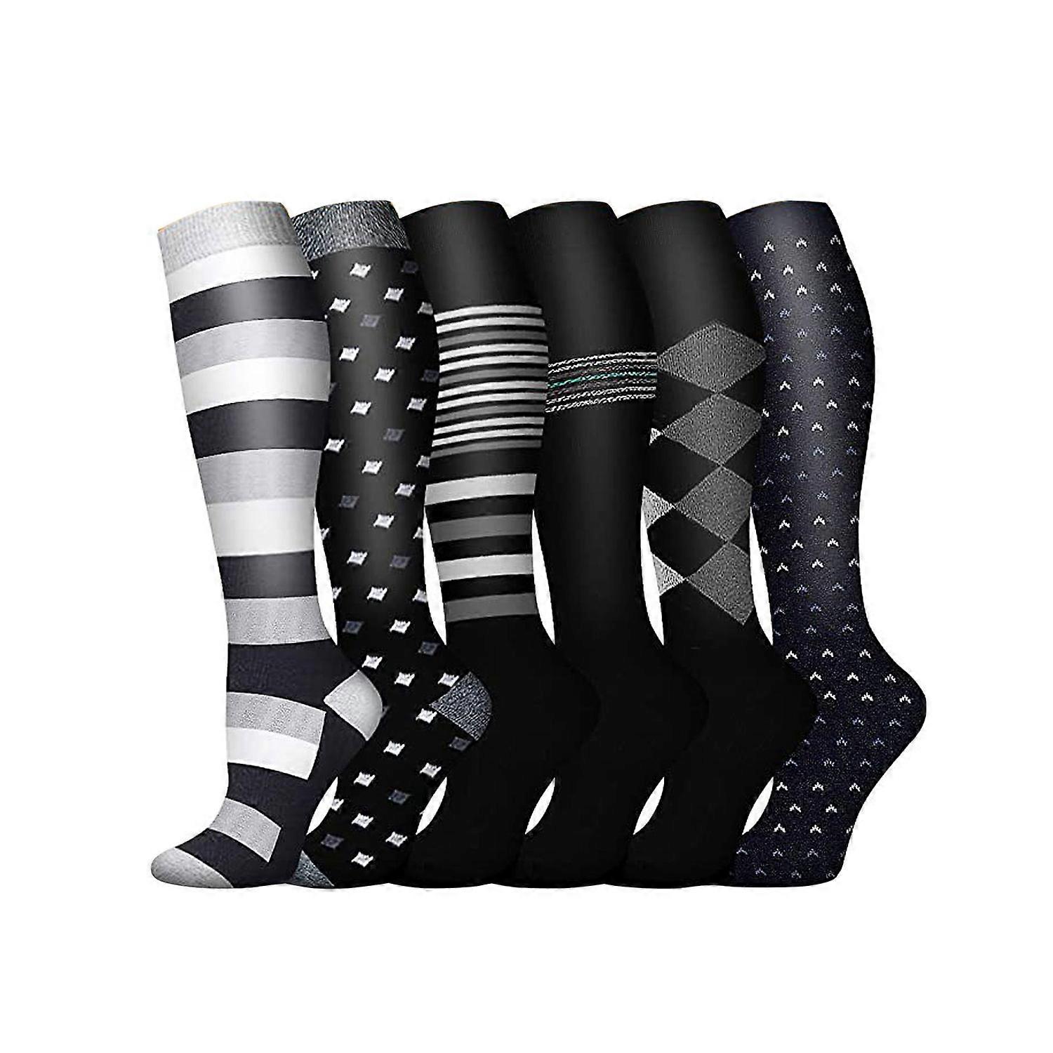 Women's Compression Socks - 6 Pairs, Summer High Elastic Support