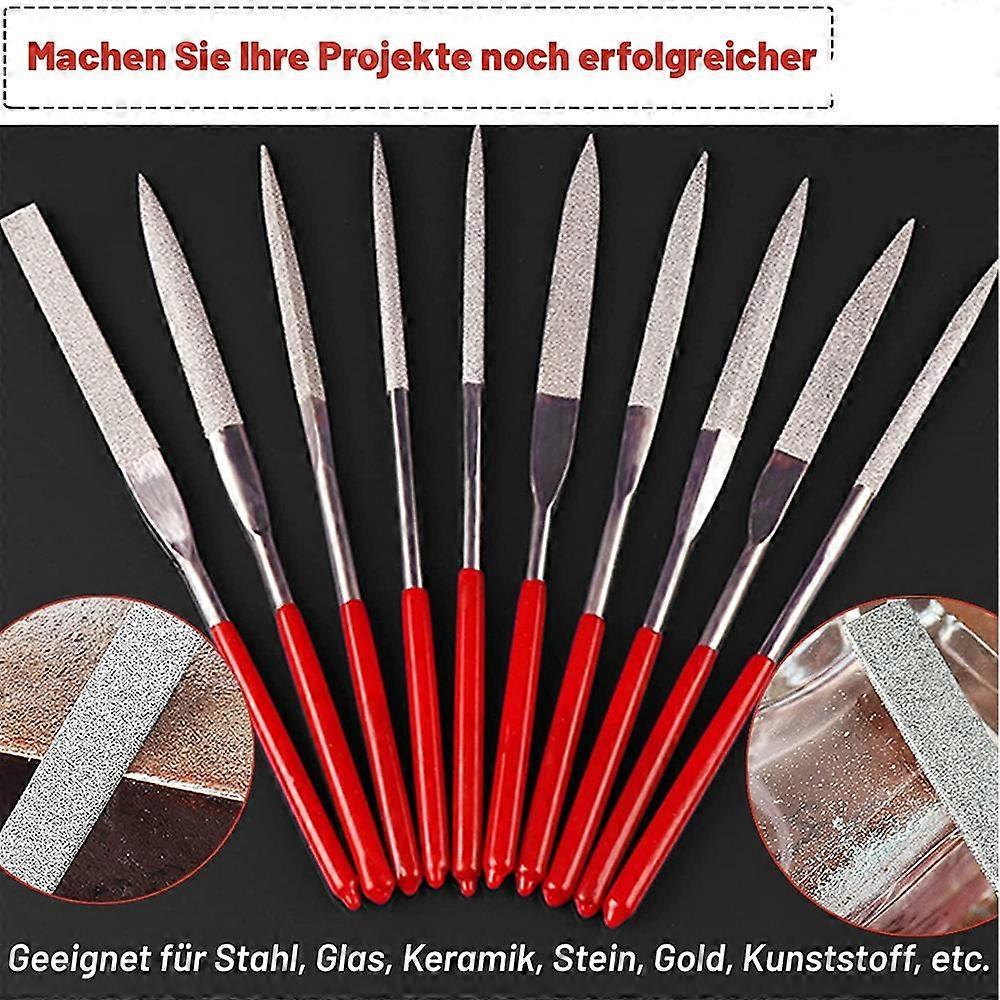 Packung mit 10 Diamantfeilen für 3D-Drucker 3 mm x 140 mm. Nadelfeilen/Schraubenschlüsselfeilen ideal für den Modellbau. Enthält u.a. flache Ordner, runde Ordner
