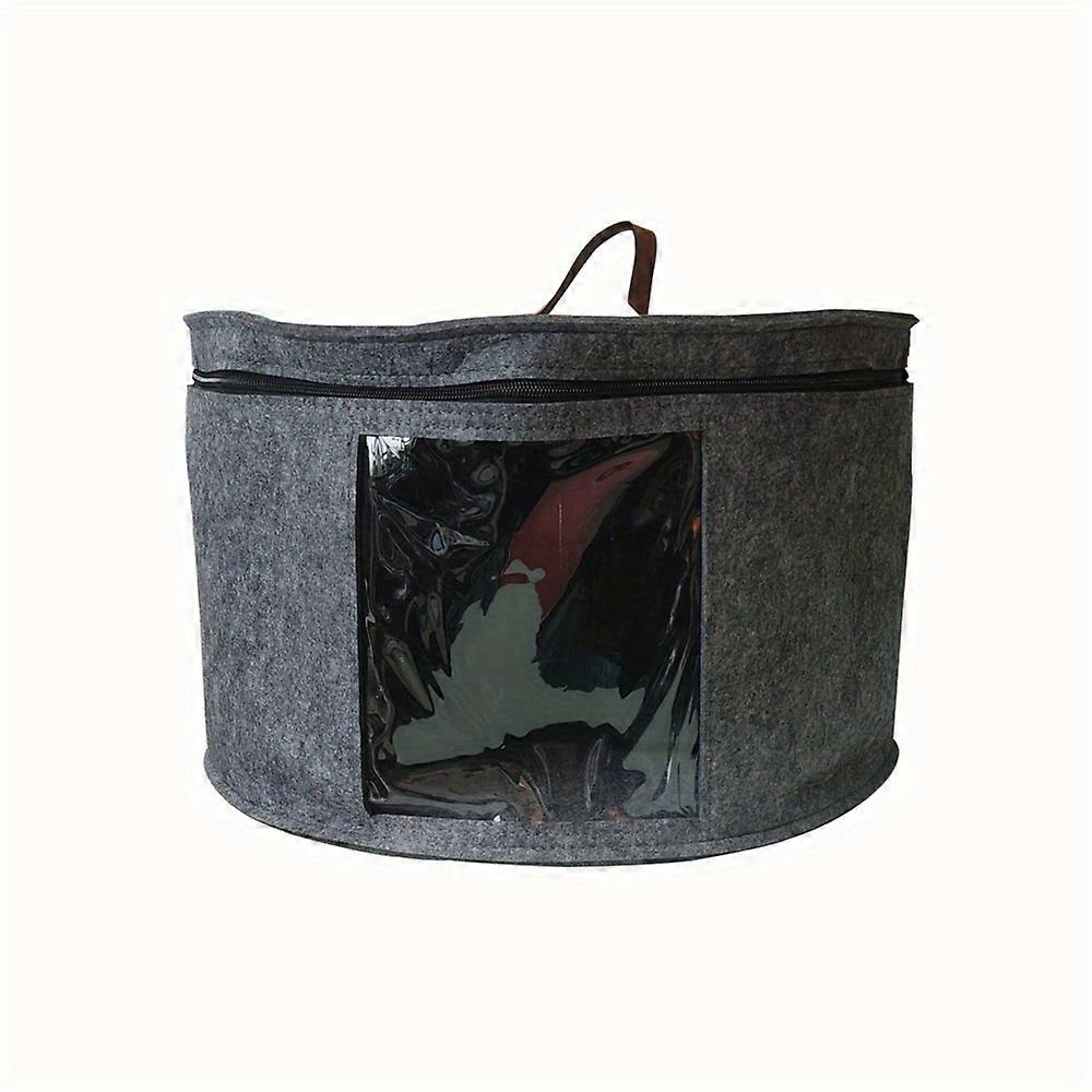Versatile Round Hat Storage Box With Lid - Stackable, Portable Organizer For Hats & Toys, Ideal For Home And Travel