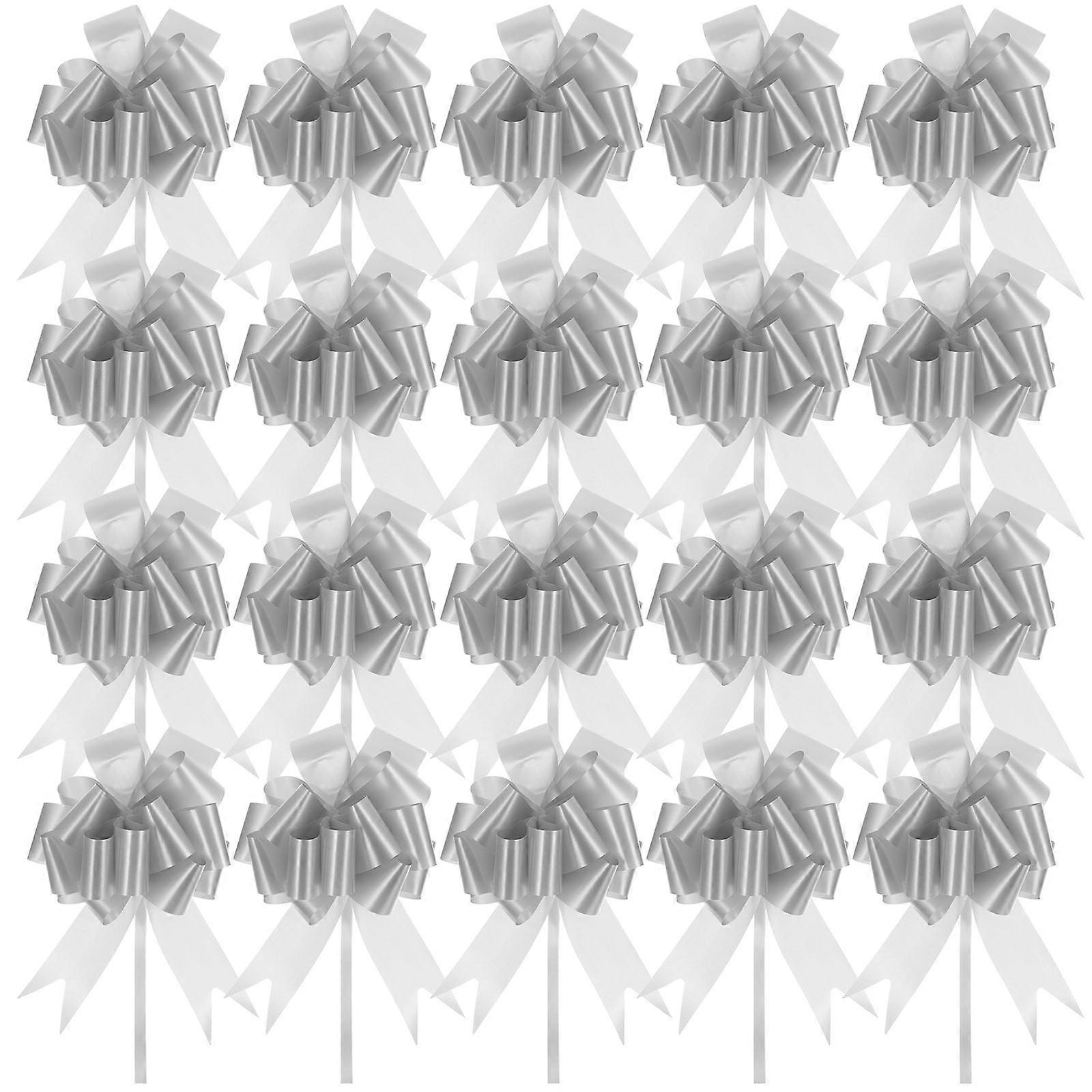 20pcs Gift Box Pull Bows Delicate Gift Pull Bows Stereo Flower Present Box Ornaments