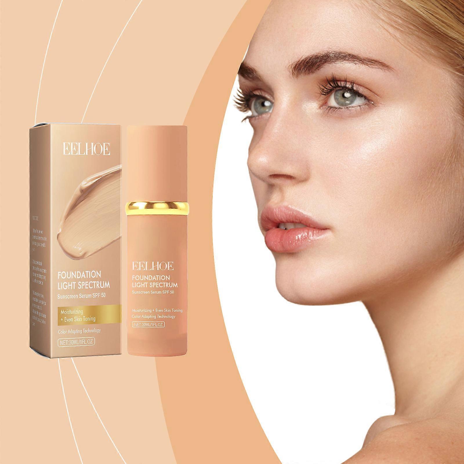 4 in 1 Liquid Foundation, Hydrating Medium Full Coverage Concealer with SPF 50+, Longwearing & Waterproof for Gym Sports Dancing