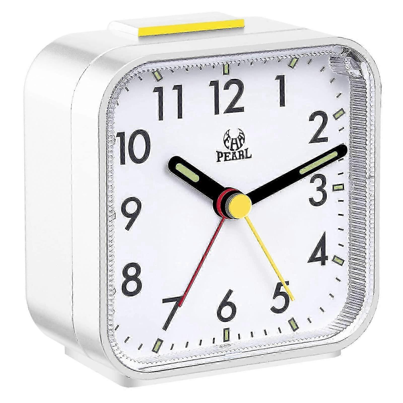 Silent Alarm Clock Bedside Non Ticking Battery Powered Silent Analogue Table Clocks with Night Light Snooze Function