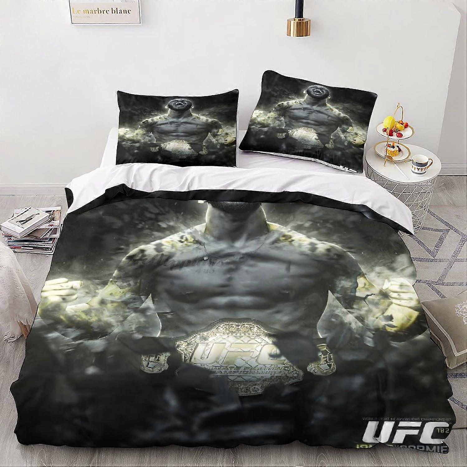 UFC Delar Påslakan Set D Fighter Tryck MMA Sängkläder Täcke Påslakan, Ultramjuk mikrofiber Allergivänlig