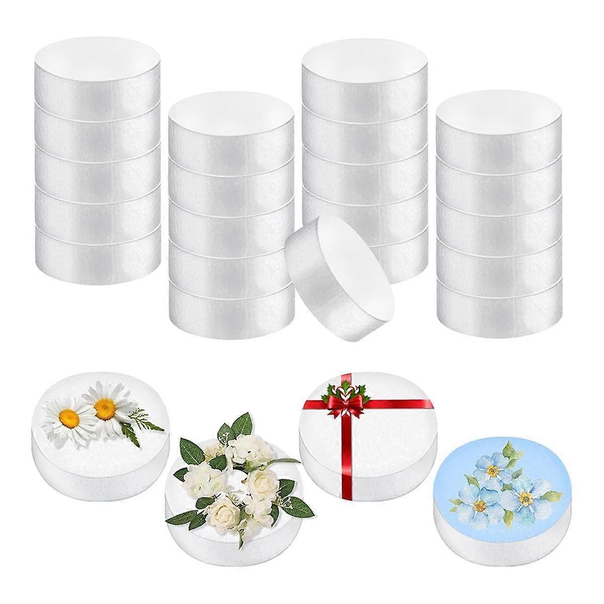 50 Pack Foam Circles,3In Round Polystyrene Foam Discs 1In Thick White Block Blank Craft Foam for DIY Flower Painting Art