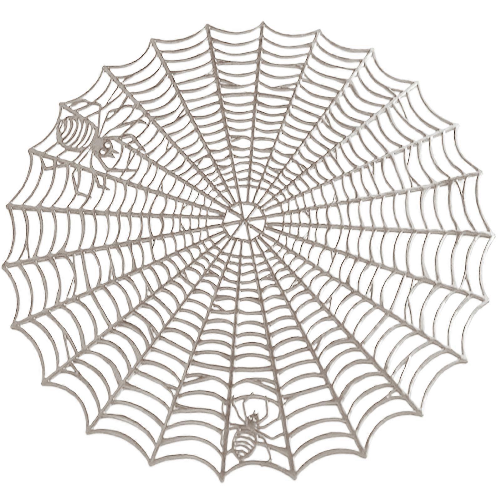 Placemat Spider Web Shape Table Mat Easy to Clean Heat Resistant Table Placemat for Home Halloween Decor
