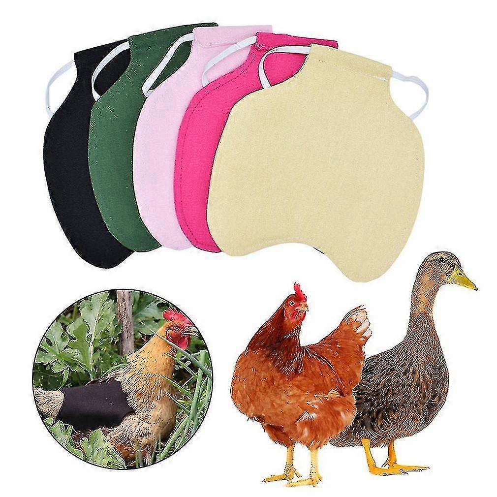 Confezione da 5 Polla Sella Hen Grembiule Feather Fixer Wing Back Protector Hen Grembiule con cinghie elastiche per galline medie di piccole dimensioni