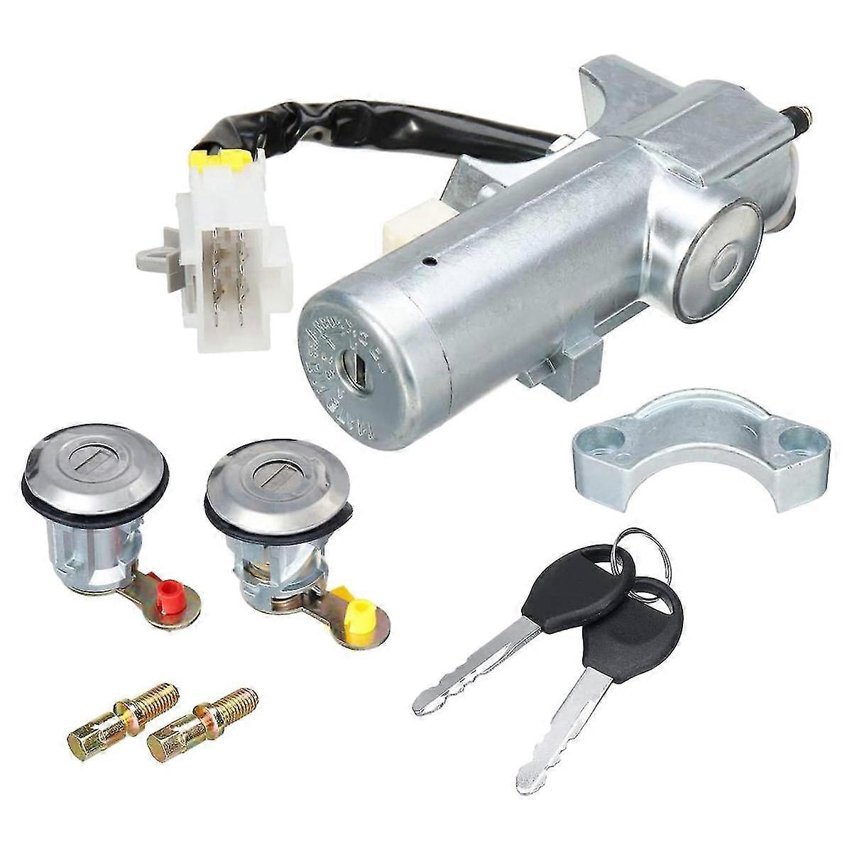 Car Ignition Switch Left Right Door Lock Set with 2 Keys for Navara D22 1997 1998-2003 2004 2005 20