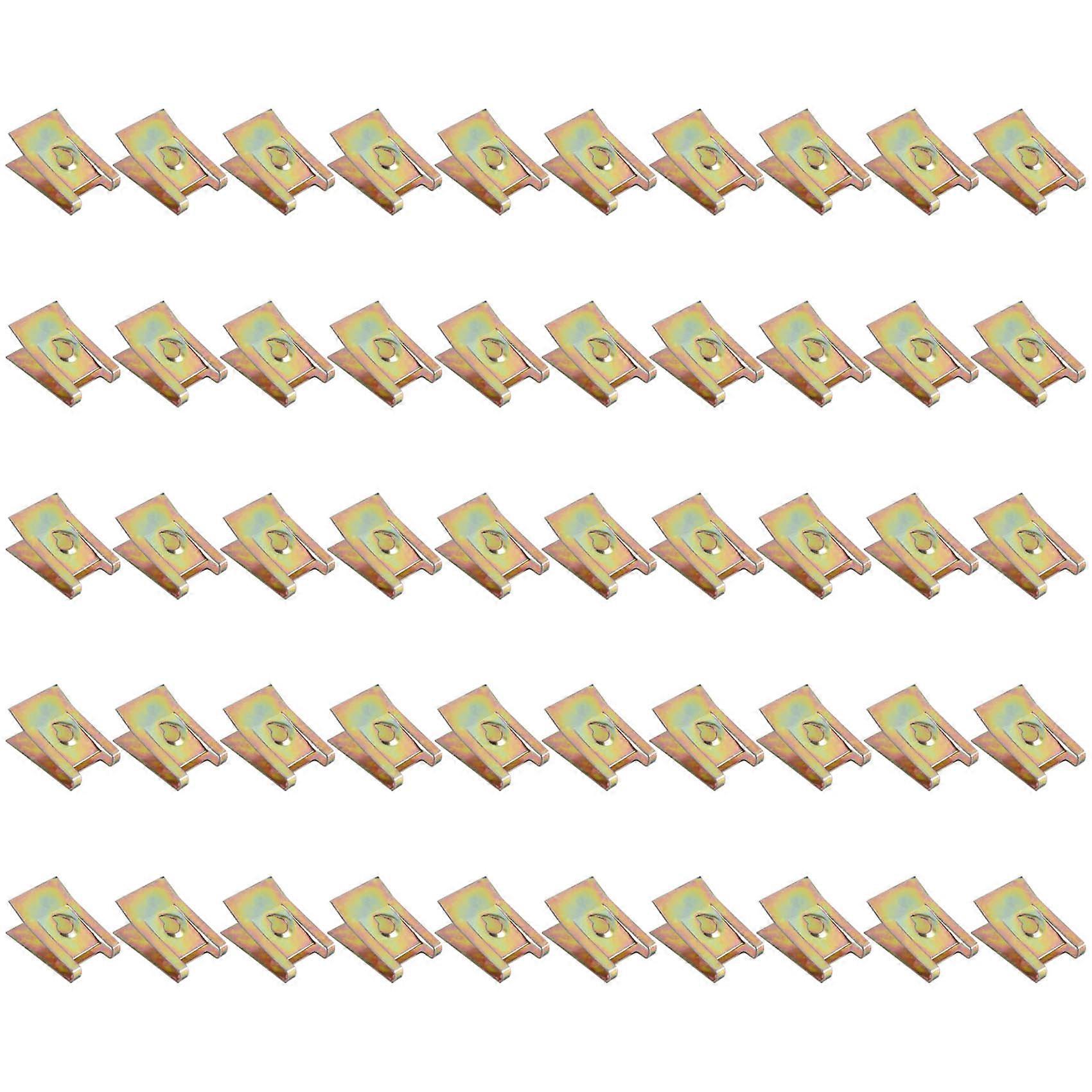 50pcs Tone Spring Metal Car Door Panel Screw U-Type Clips
