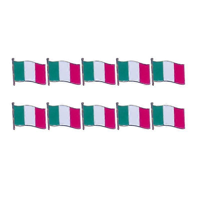 10pcs Brooch Italian Flag