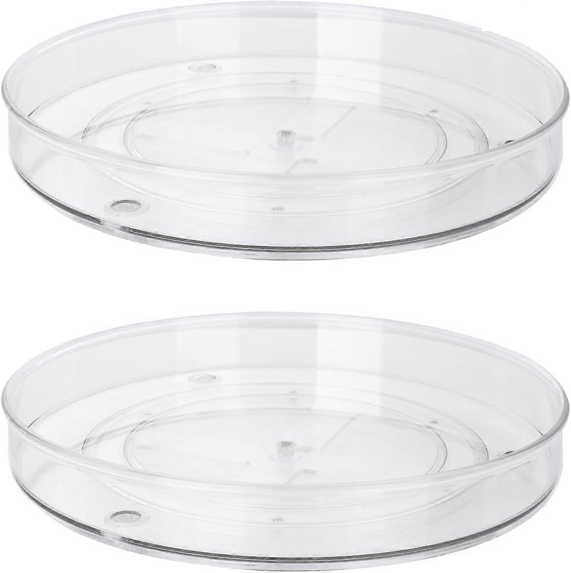 2PCS Large Lazy Susan Turntable Organizer, 360 Rotatable Spice Rack for Spices Condiments Oil Bottles & Jars