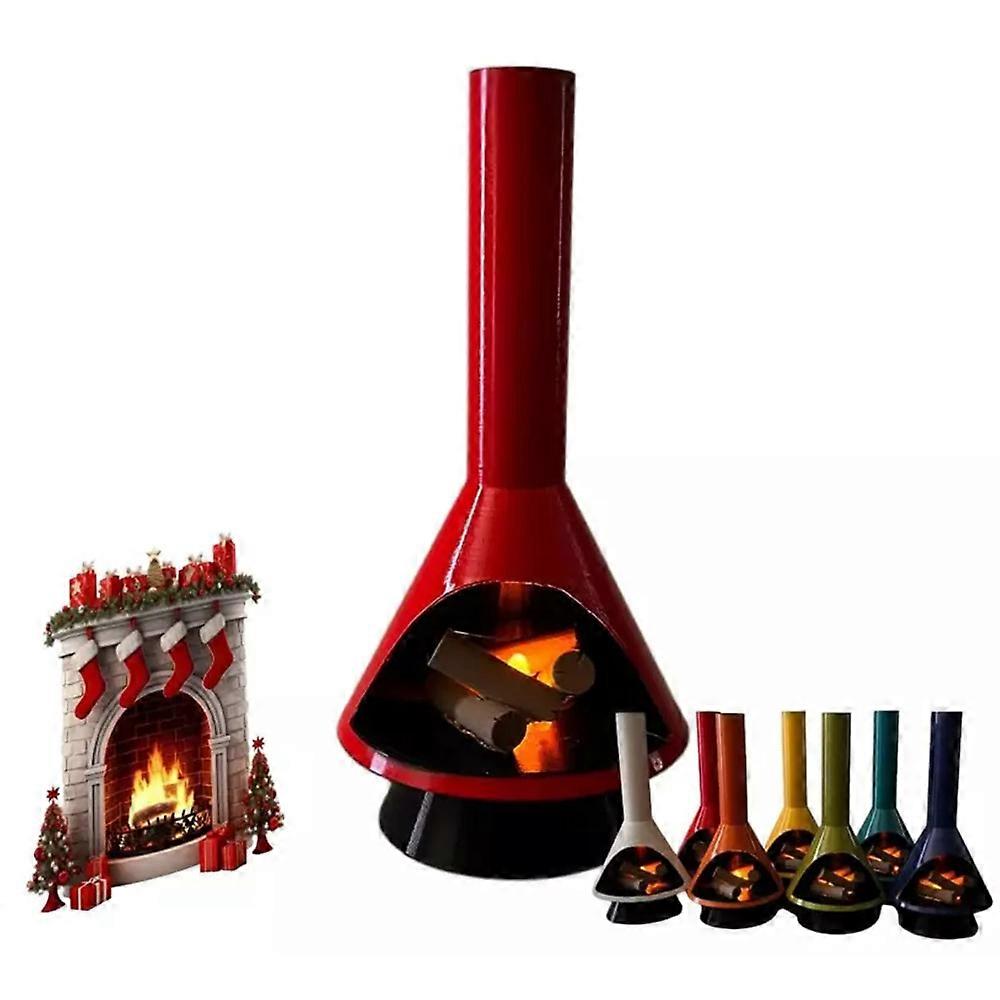 Mini Cheminée Lumineuse Figurine Lampe Cheminée Noël Décoration