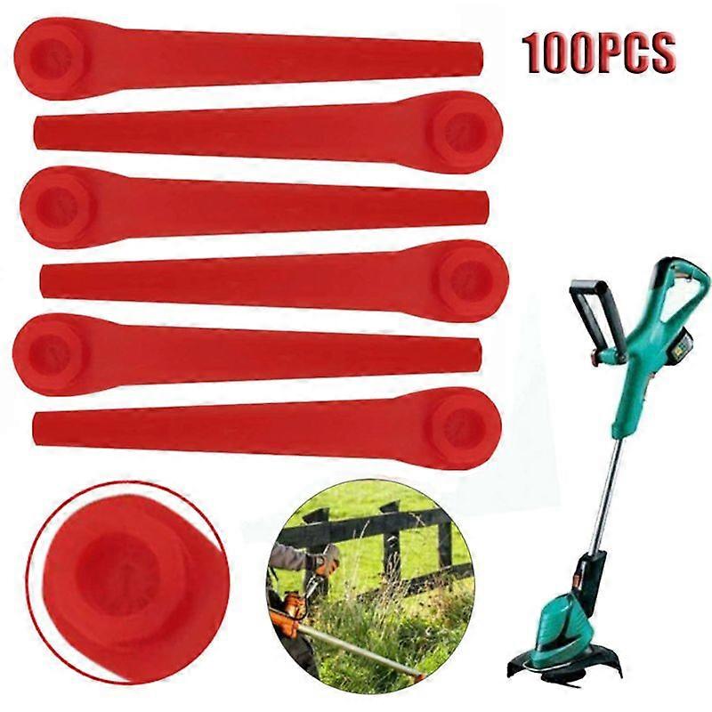 100Pcs Plastic Grass Trimmer Blades Replacement Lawn Mower Blade Garden Tool