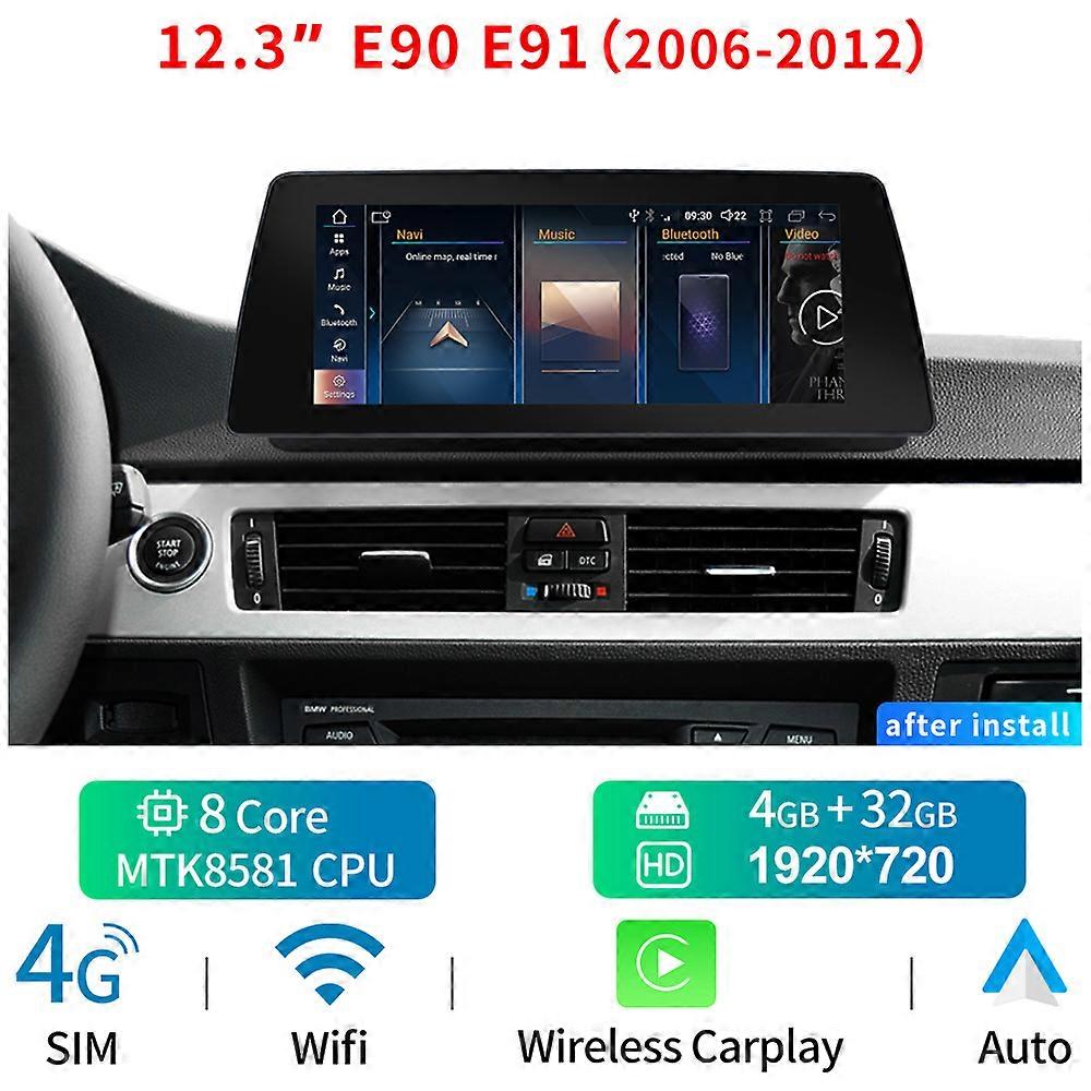 12.3 Android 12 System Car Carplay Stereo For BMW E90 E91 E91 E93 2006-2012 WIFI SIM IPS Touch Screen Auto Multimedia GPS Navi