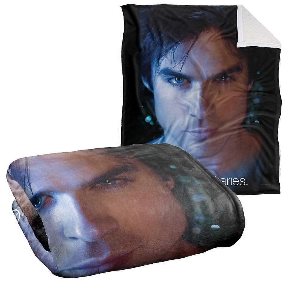 Vampire Diaries Blanket, , Damon Eyes Silky Touch Sherpa Back Super Soft Throw Blanketascf365