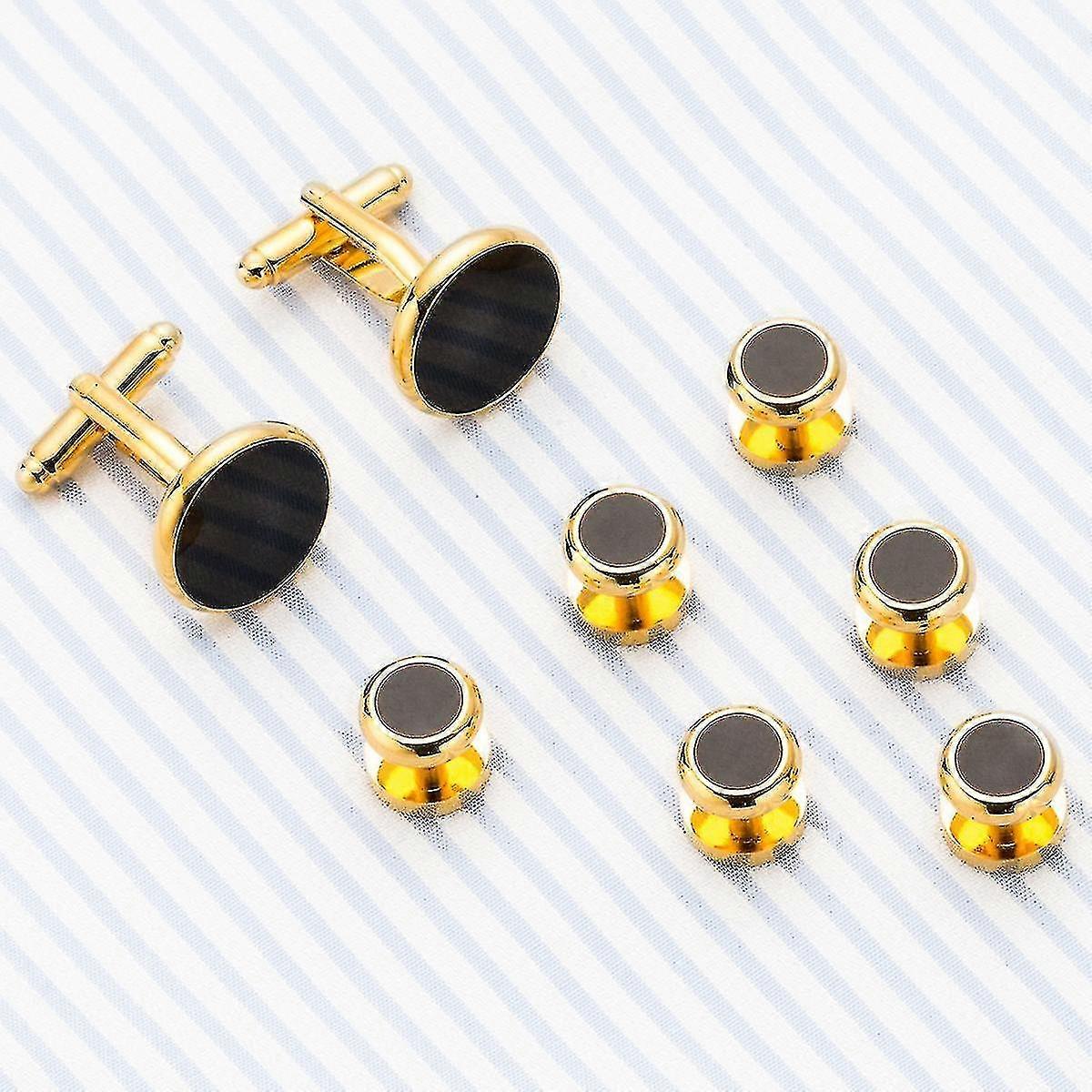 Mens Classic Cufflinks And Studs Set For Tuxedo Formal Kit