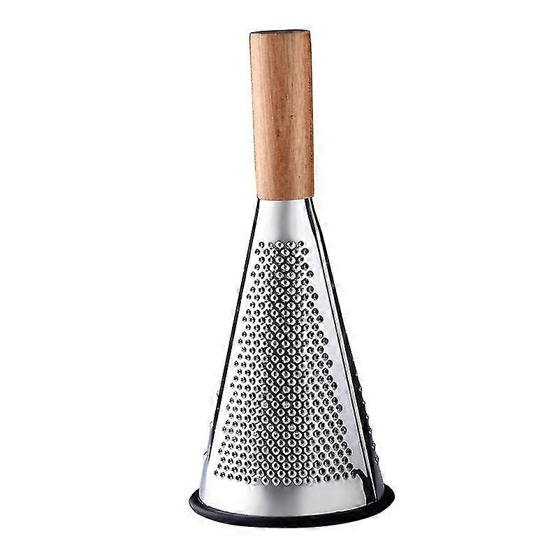 Silver Creative Tops Gourmet Cheese Vintage-Style Conical Cheese Grater With Wooden Handle (1Pc, ) Large