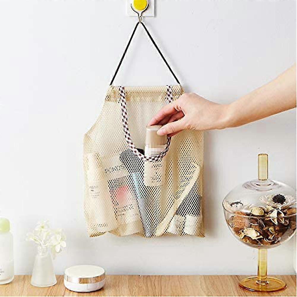 2pcs Reusable Wall Mount Hanging Home Kitchen Grocery Mesh Storage Bag