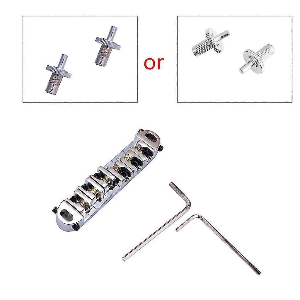 Guitar Bridge Saddle Roller Locking Chrome For Gb Lp 6 String