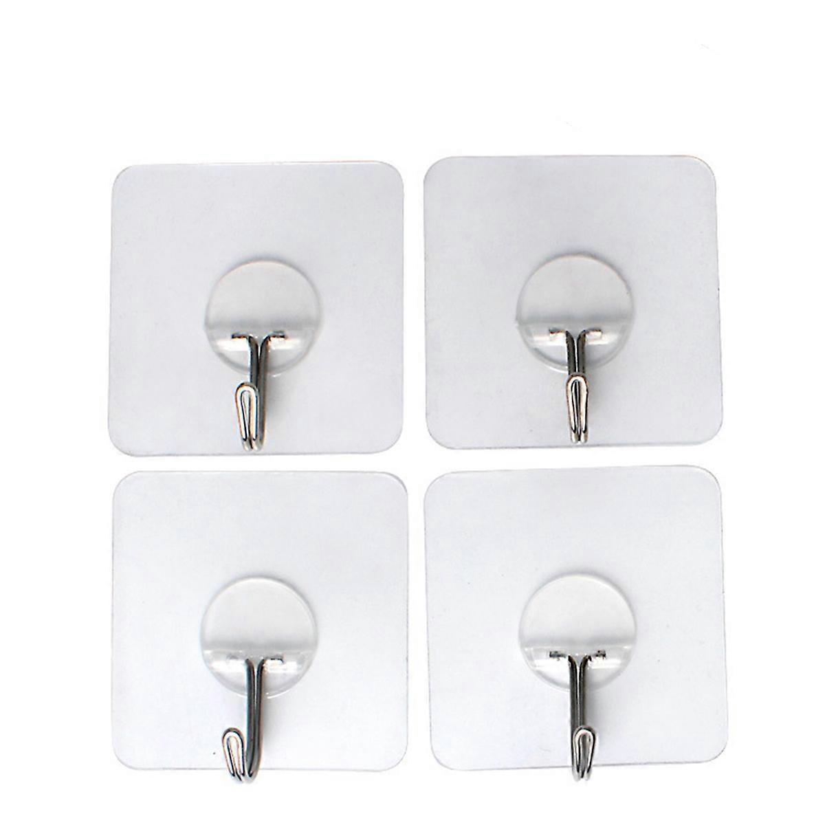6pcs Strong Adhesive Wall Hook Transparent Hooks Seamless Stick Hook Kitchen Wall Hanger