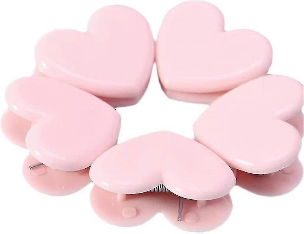 20 Pcs Cute Pink Heart Shape Memo Clips Photo Clamps Plastic Binder Clips Paper Clip