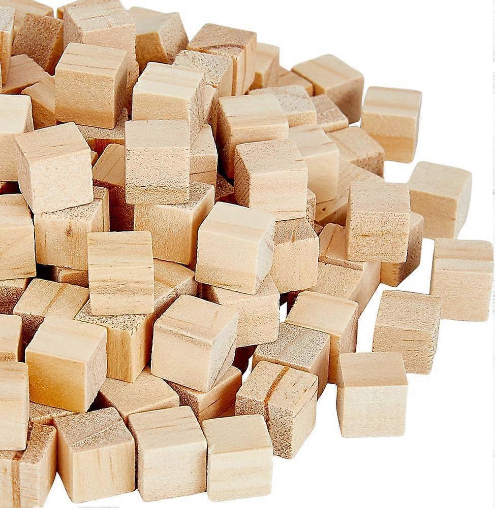 400Pcs 1cm Natural Wooden Texture Blocks Unfinished Wood Cubes for Painting Cornsilk Color Small Wood Square Blocks Puzzle Making Projects Wood Cubes