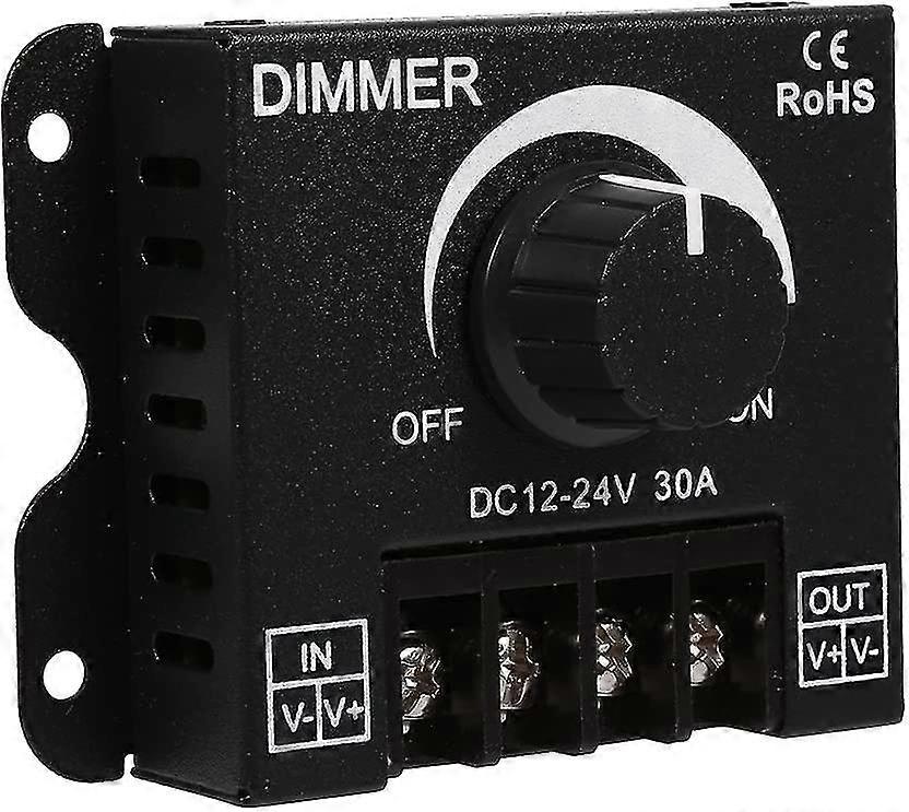 Wide Range Dimming Switch, On/off Switch With Black Aluminum Housing, Max 30a Dimmer, Switching Controller For Led Strip Single Color (dc12~24v)
