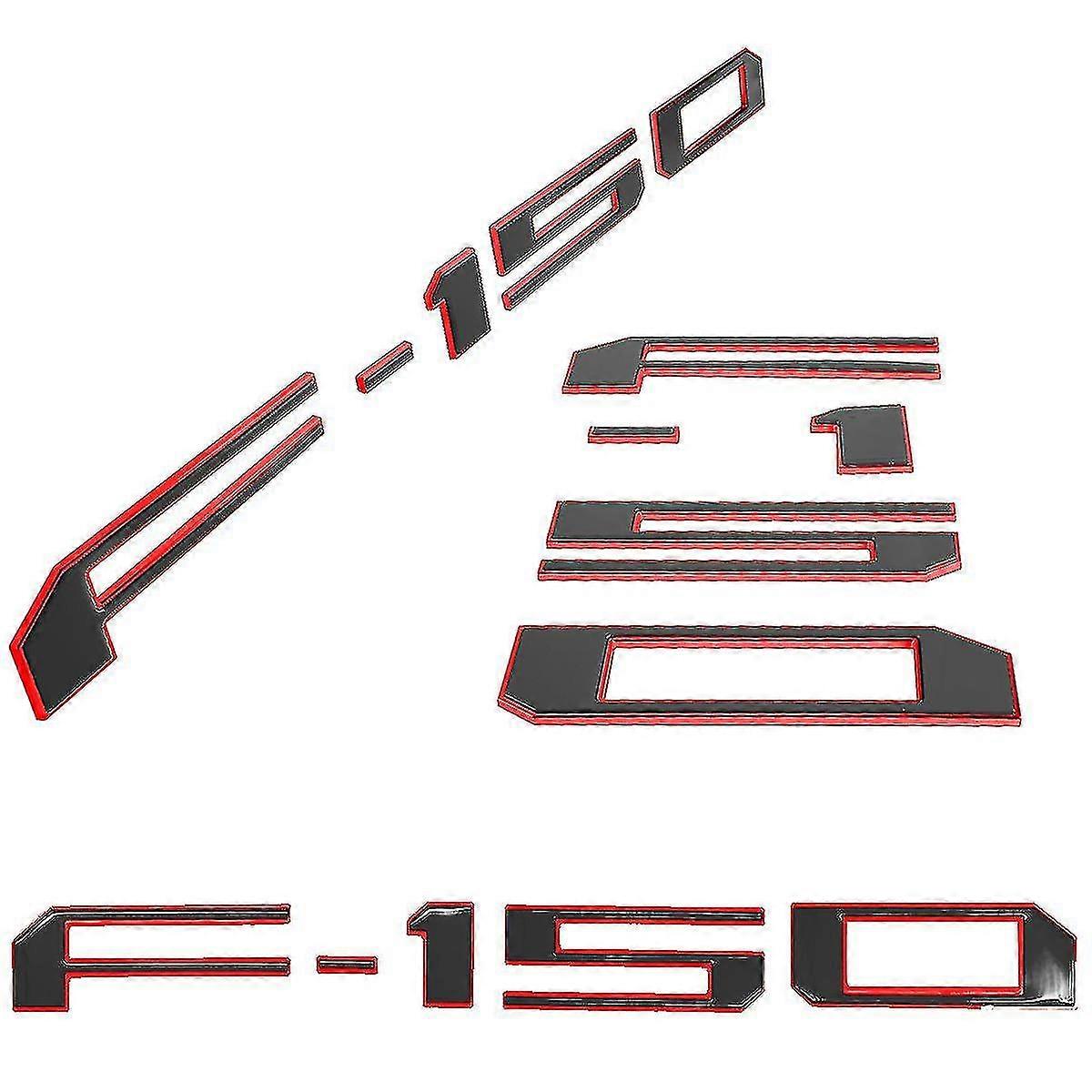 3d Raised Tailgate Insert Letters- 3m Adhesive Emblem(red Edge Black)