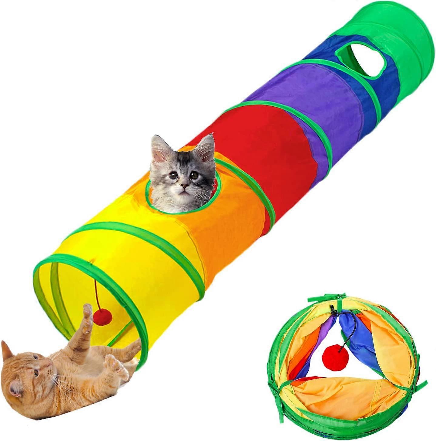 Cat Toys Cat Tunnel and Cat Cube Pop Up Collapsible Kitten Indoor Outdoor Toys-Collapsible 3 Way Or 1wayCat Tube- for Cat, Puppy, Kitty, Kitten, Rabbi