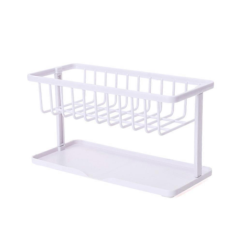 Double-layer Home Kitchen Sponge Brush Bottle Rack Draining Storage Holder Shelf KAESI